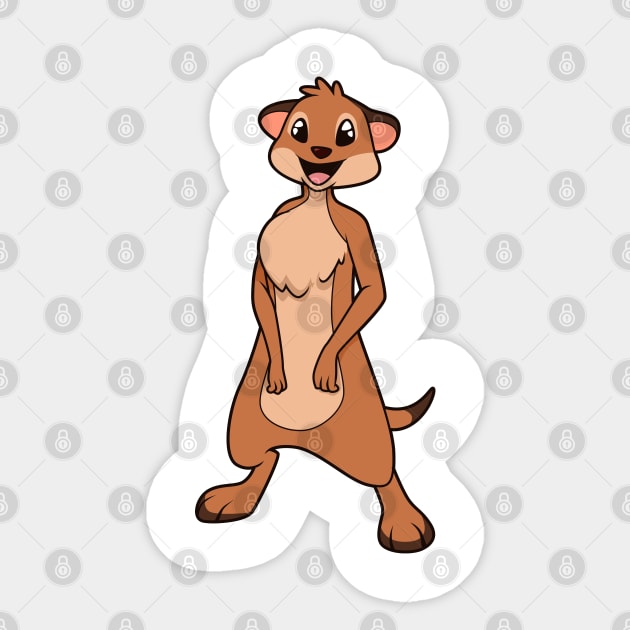 Kawaii meerkat Sticker by Modern Medieval Design